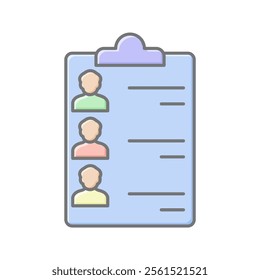 Guest List lineal color icon , vector, pixel perfect, illustrator file