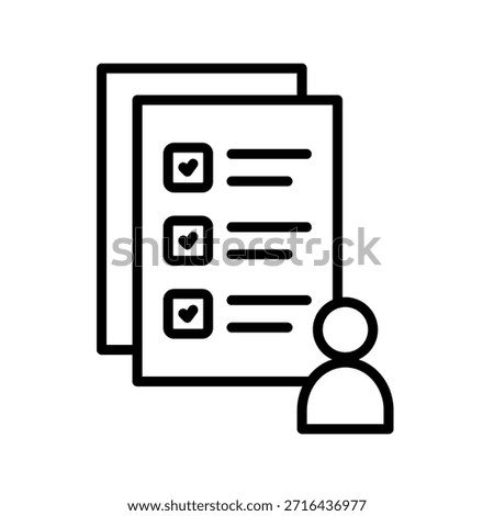 Guest List Outline Icon Vector Illustration
