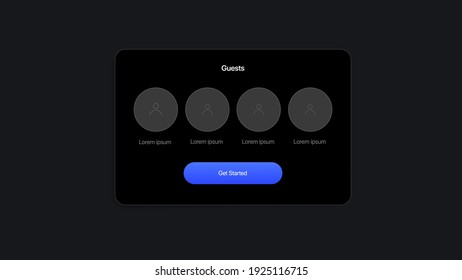 Guest List Panel UI Interface Concept. Vector illustration