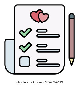 guest list using soft color and filled line style