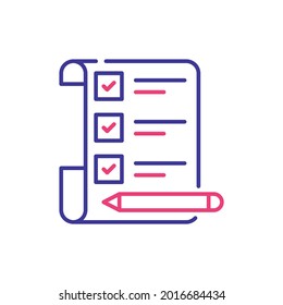 Guest List vector 2 colours icon style illustration. EPS 10 file 