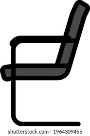 Guesthouse-Chair-Symbol Bearbeitbare, fette Rahmenlinie mit Farbfülldesign. Vektorgrafik.