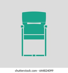 Guest office chair icon. Gray background with green. Vector illustration.