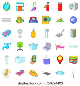 Guest passport icons set. Cartoon style of 36 guest passport vector icons for web isolated on white background