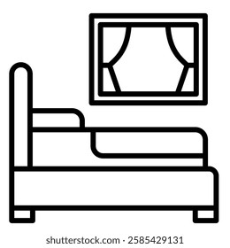 Guest Room icon line vector illustration