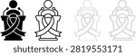 Guest speaker icon in solid and line art vector illustration