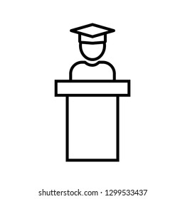 Guest speaker Line Black Icon