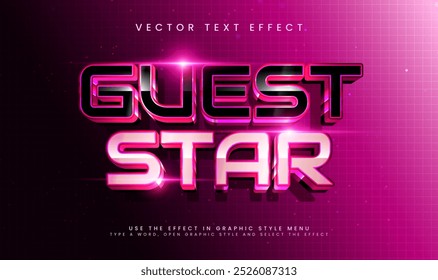 Guest star editable vector text effect, with elegant pink concept