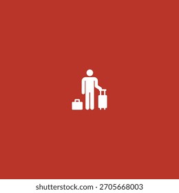 Convidado com maleta Ícone design de vetor plano