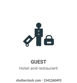 Guest Vector Icon On White Background. Flat Vector Guest Icon Symbol Sign From Modern Hotel And Restaurant Collection For Mobile Concept And Web Apps Design.