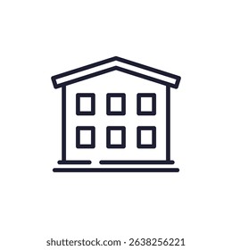 guesthouse line icon, multi unit home vector