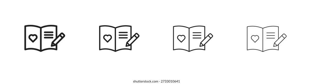 Modelo de design de ícone de livro de convidados para elemento de interface do usuário móvel e da Web