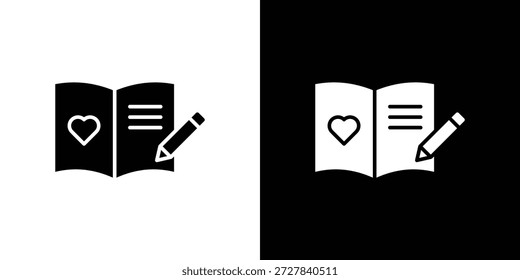 Ícone de livro de convidados ilustração Vetor plano. Símbolos simples em preto