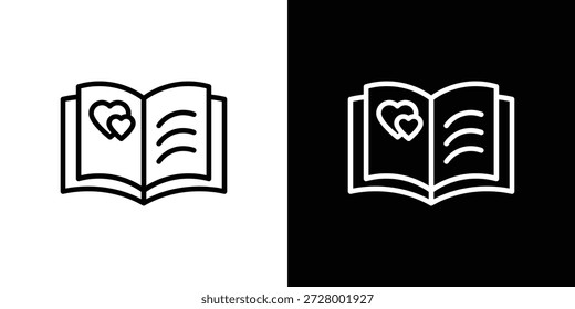 Ícone do livro de convidados. Objeto isolado em um plano de fundo preto e branco.