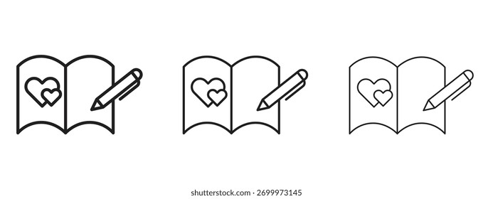 Os convidados ícone do livro sinal de estilo linear para conceito móvel e web design.