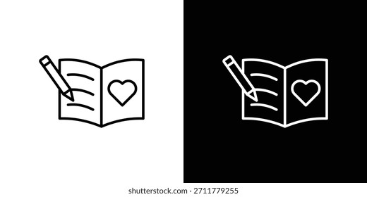 Guests book icon outline. Vector isolated pictogram for web