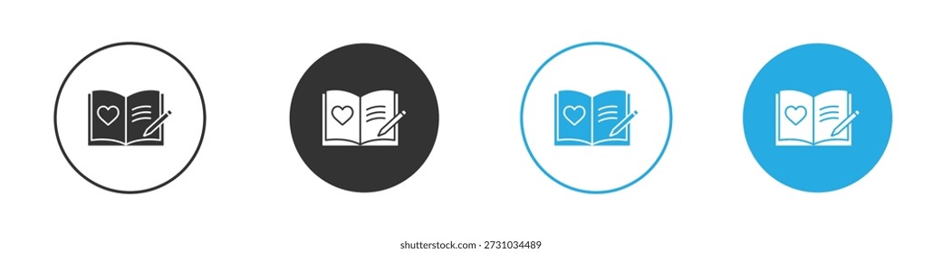 Guests book icon set. Black solid flat doodle graphic design set