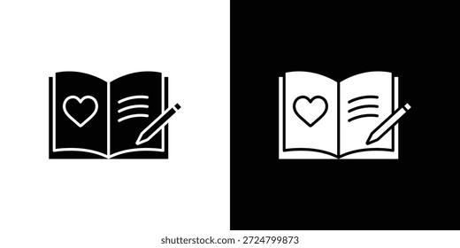 Guests book icon silhouette vector flat illustration design pack.