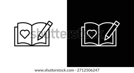 Guests book icon in simple linear style.