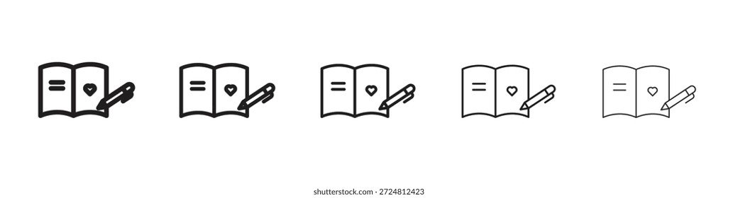 Guests book icon. Simple outline style. Graphic elements.