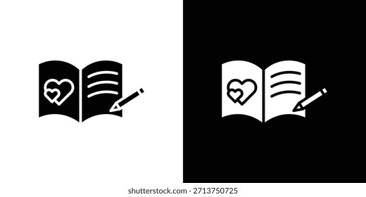 Ícone do livro de convidados. Ilustração vetorial. Silhueta em preto