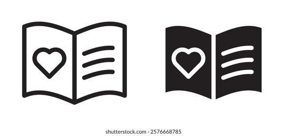 Guests book icons in outline and stroke versions