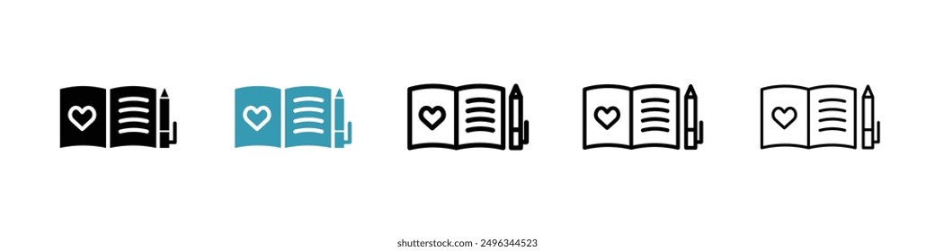 Guests book line icon vector set.