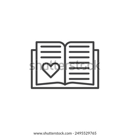 Guests book outlined icon isolated on white background
