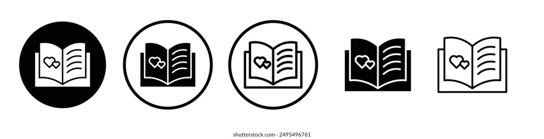 Guests book vector icon set in black and white color.