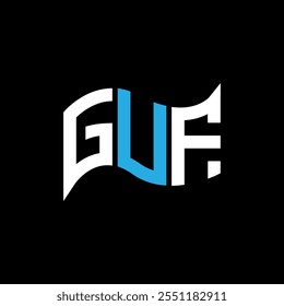GUF logo design, GUF simple and modern logo. GUF luxurious alphabet design  
