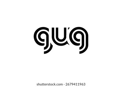 GUG Creative Unique Modern Letter Logo Design. Elegant Monogram Logo Design with Decorative Elements and Typography