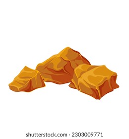 Guggul resin pieces vector illustration. Cartoon isolated dry extract of gum guggul, natural traditional ayurvedic product of Indian mukul myrrh tree, alternative supplement in Ayurveda medicine