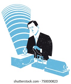 Guglielmo Marconi Vector Illustration