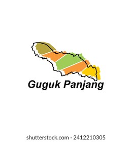 Guguk Panjang map. vector map of Indonesia Country colorful design, illustration design template on white background