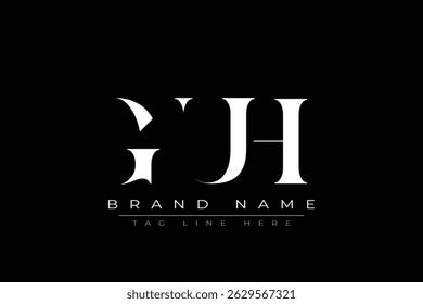GUH abstract letter logo design. This logo is designed by three abstract letters.