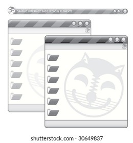 GUI basic icons and windows