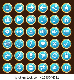 GUI buttons set color blue and border gold.