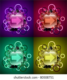 GUI elements. Grunge navigation buttons or icons set.
