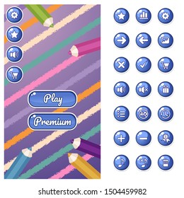 Gui game template for application on mobile.