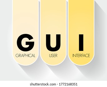 GUI - Graphical User Interface acronym, technology concept background