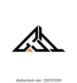 GUI letter logo creative design with vector graphic, GUI simple and modern logo in triangle shape.