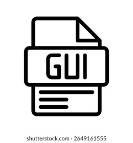 GUI Outline Icon. Graphical User Interface Icon GUI vector icon representing software UI, web design, and app layout.