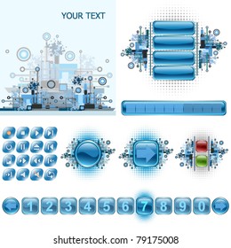 GUI widgets and web design elements set.