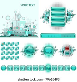 GUI widgets and web design elements set.