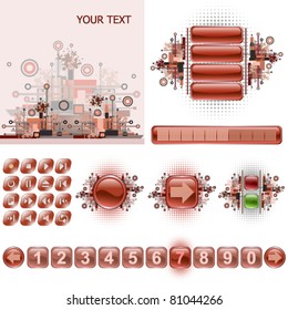 GUI widgets and web design elements set.