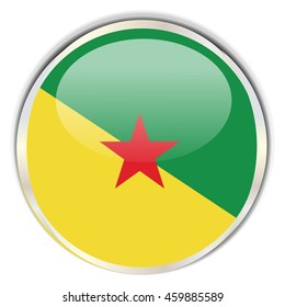 Guiana  Flag Glossy Button with highlights