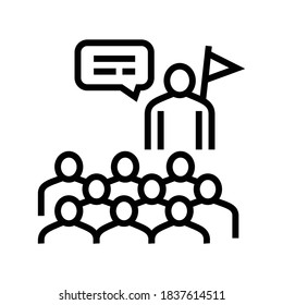 guid and visitor group line icon vector. guid and visitor group sign. isolated contour symbol black illustration