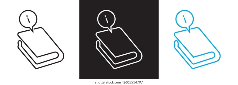 guidance book icon. Design for websites, mobile interfaces, presentations, and visual branding. Vector illustration. isolated on white and black background. EPS 10
