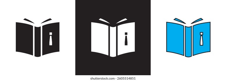 guidance book icon. Design for websites, mobile interfaces, presentations, and visual branding. Vector illustration. isolated on white and black background. EPS 10