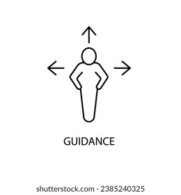 icono de línea de concepto de orientación. Ilustración de elemento simple. diseño de símbolos de esquema de concepto de orientación.